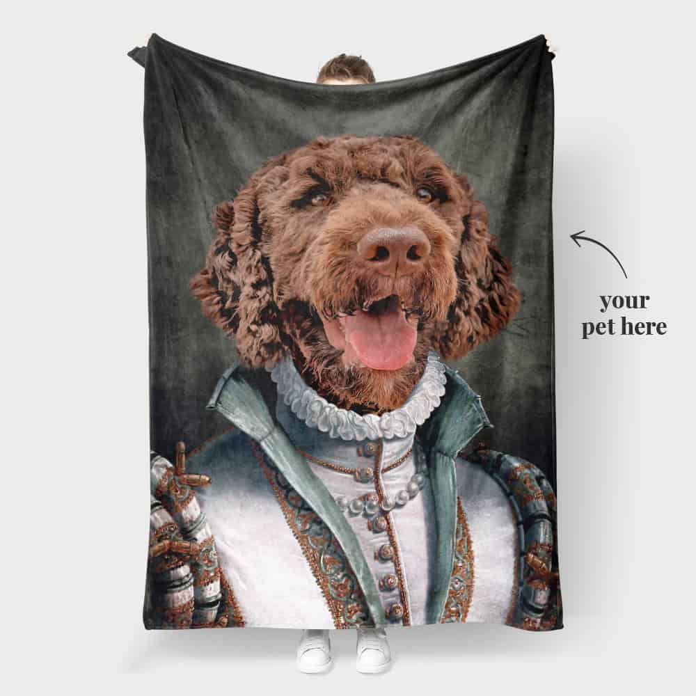 pet face on blanket